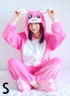 ★아울렛_23-88 (ch극세사동물잠옷) 핑크토끼 S size(연핑크)
